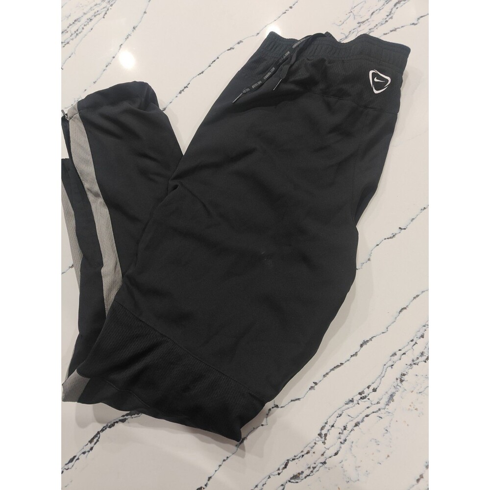 Nike Dri Fit Men Pants Futbol Soccer Joggers Black Pants Medium VTG Zipper Ankle